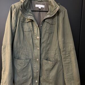 New York & Company Utility Jacket in Army Green